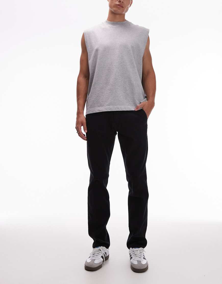 Regular fit chino trousers in black