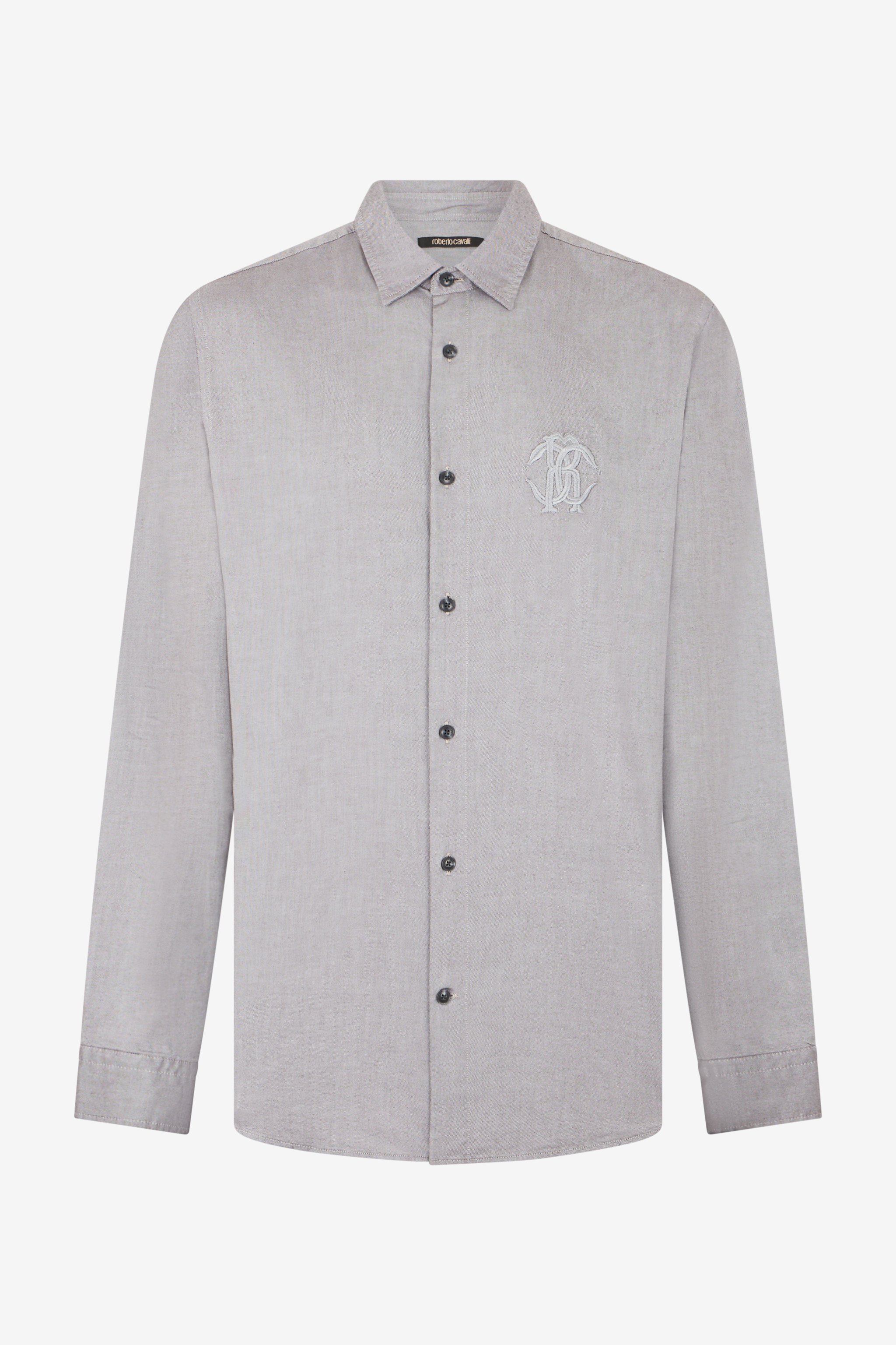 Grey Shirt With Monogram Rc Embroidery