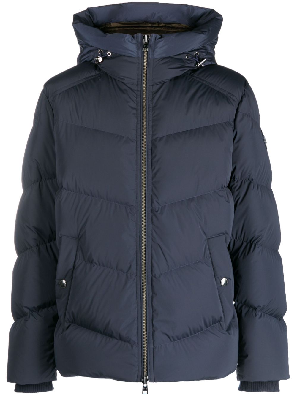Logo-patch padded jacket - Blue