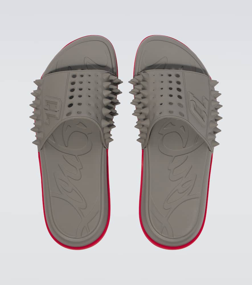 Christian Louboutin Take It Easy perforated spiked slides