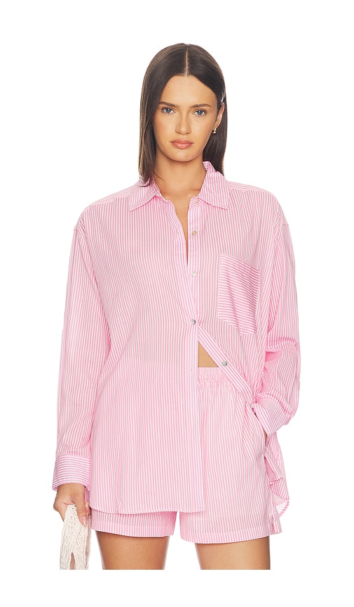 Seafolly Stripe Shirt in Pink. S. Also in XS