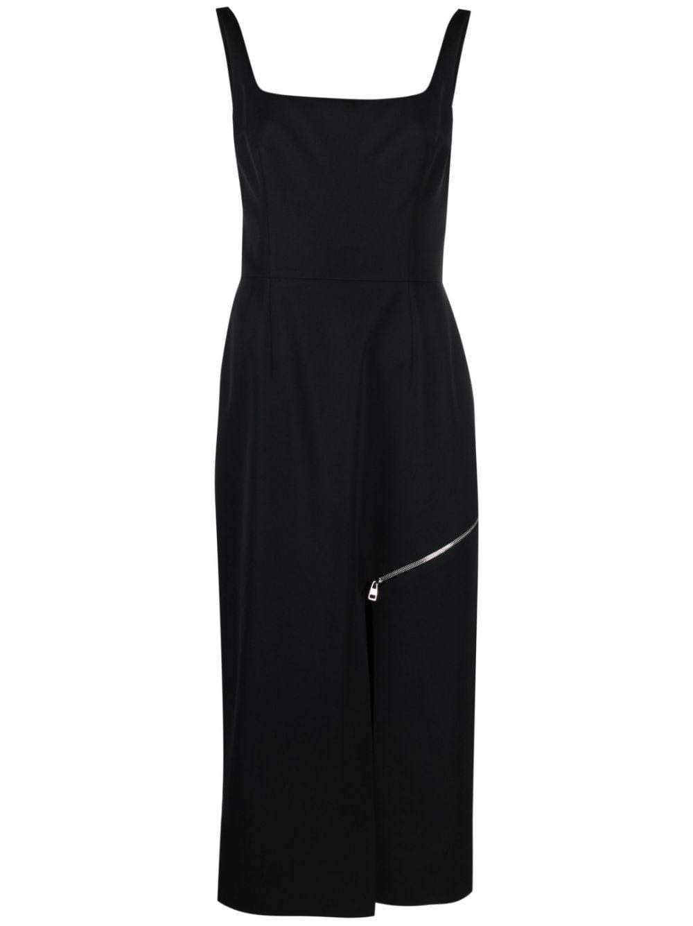 Zip-embellished Midi Dress