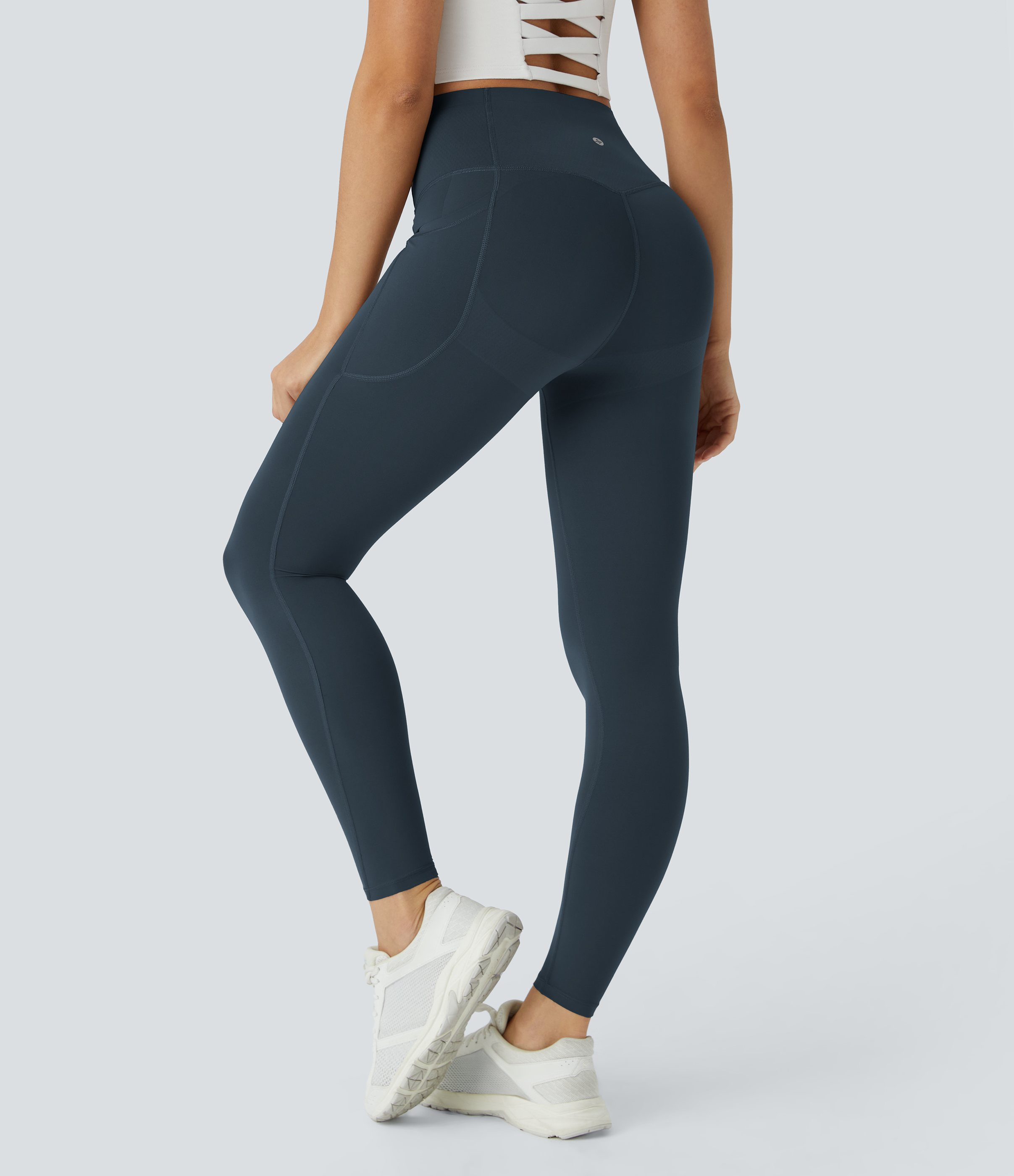 UltraSculpt™ SoCinched High Waisted Butt Lifting Tummy Control Pocket Shaping Workout Leggings  - Carbon