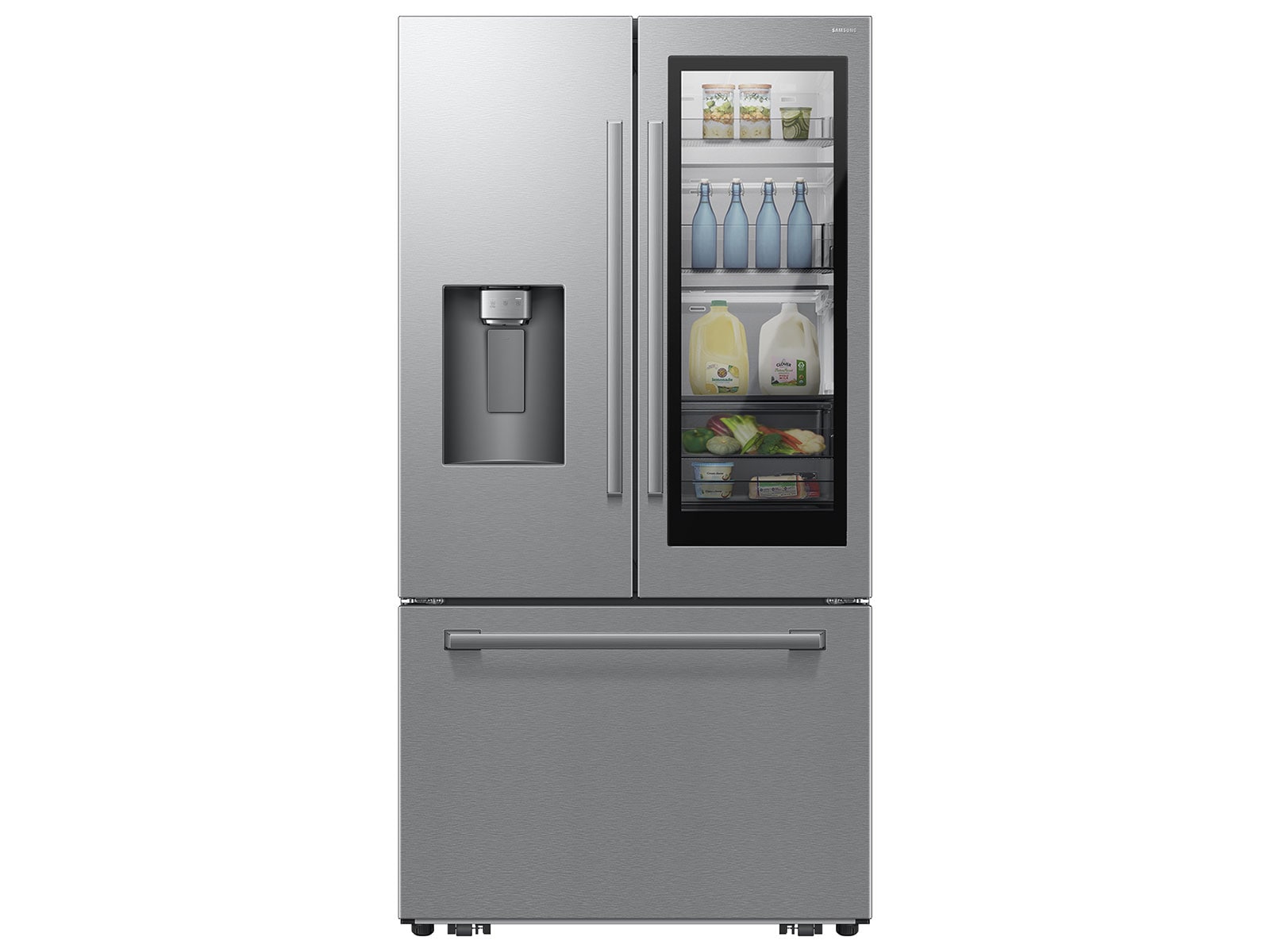 Bespoke AI 3-Door French Door Auto View™ Zero Clearance Fit 29 cu. ft. in Stainless Steel