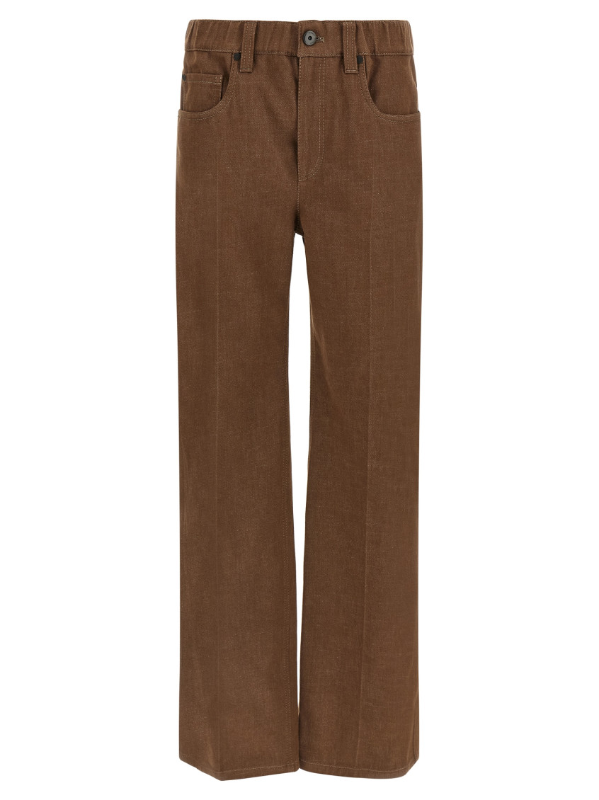 Brunello Cucinelli - contemporary pull on wide leg jean