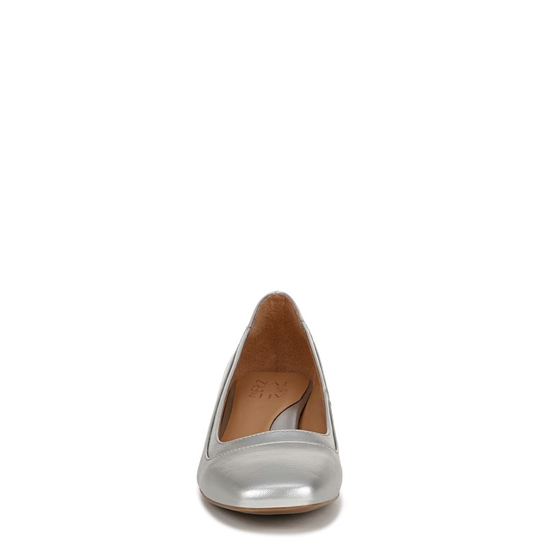 Women's Huntley Block Heel Pump Shoes (Silver Faux Leather)