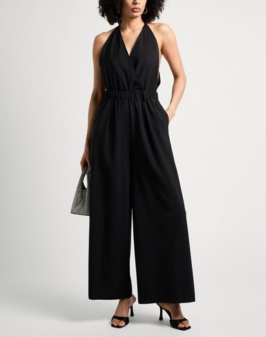 Alysi Crème Woman Jumpsuit Black Size 2 Virgin Wool, Elastane