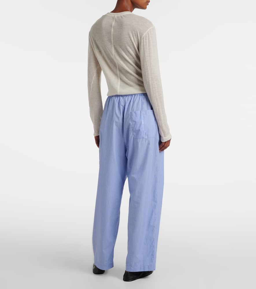 Orien striped cotton wide-leg pants