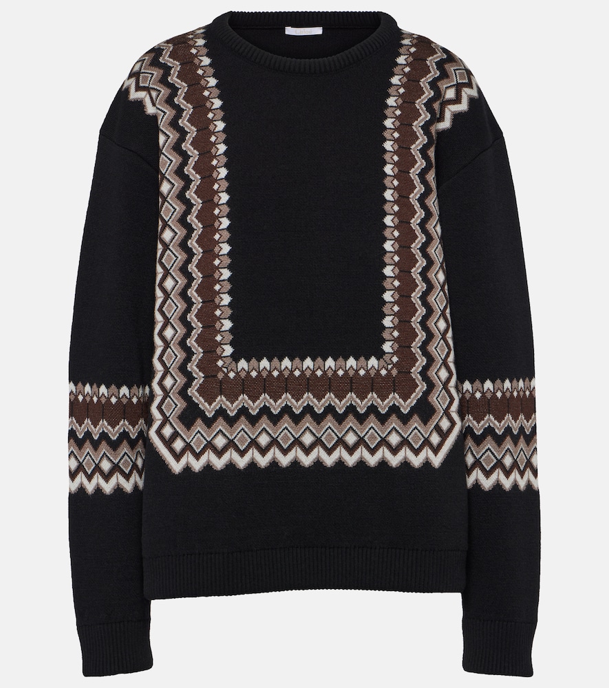 Wool-blend jacquard sweater