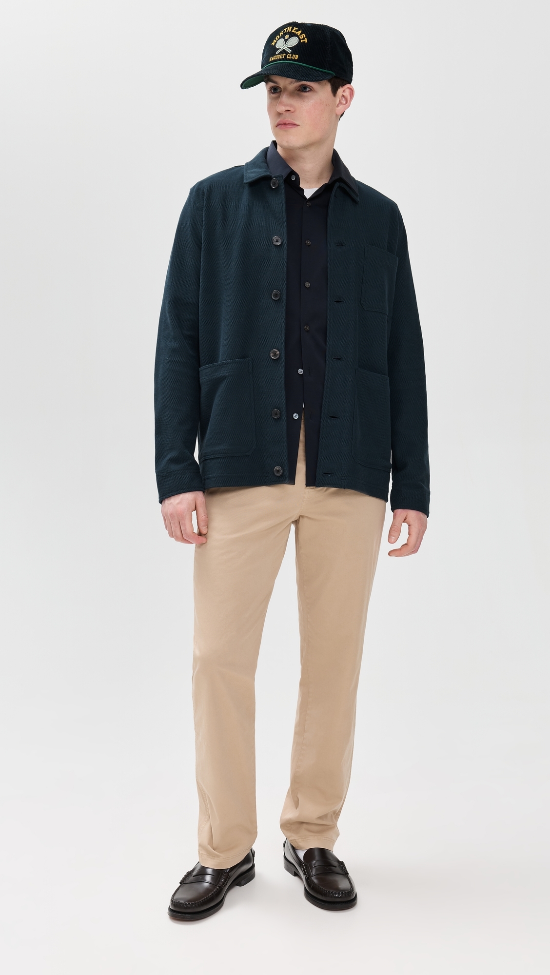 Billy Reid Pique Chore Jacket Carbon Blue