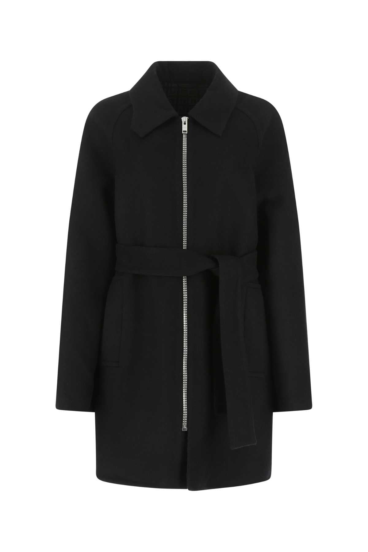 Wool Cashmere Silk Coat — Black