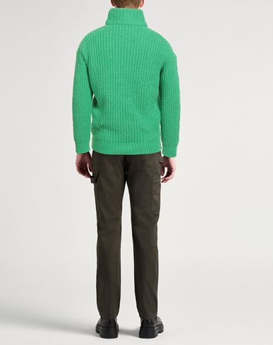 Roberto Collina Man Turtleneck Light green Size 38 Baby alpaca wool, Nylon, Wool