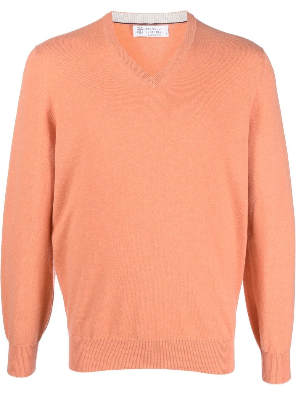 V-neck cashmere jumper - Orange
