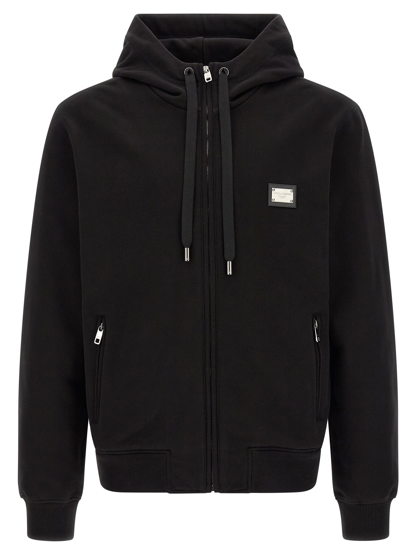 Cotton Jersey Hoodie — Black