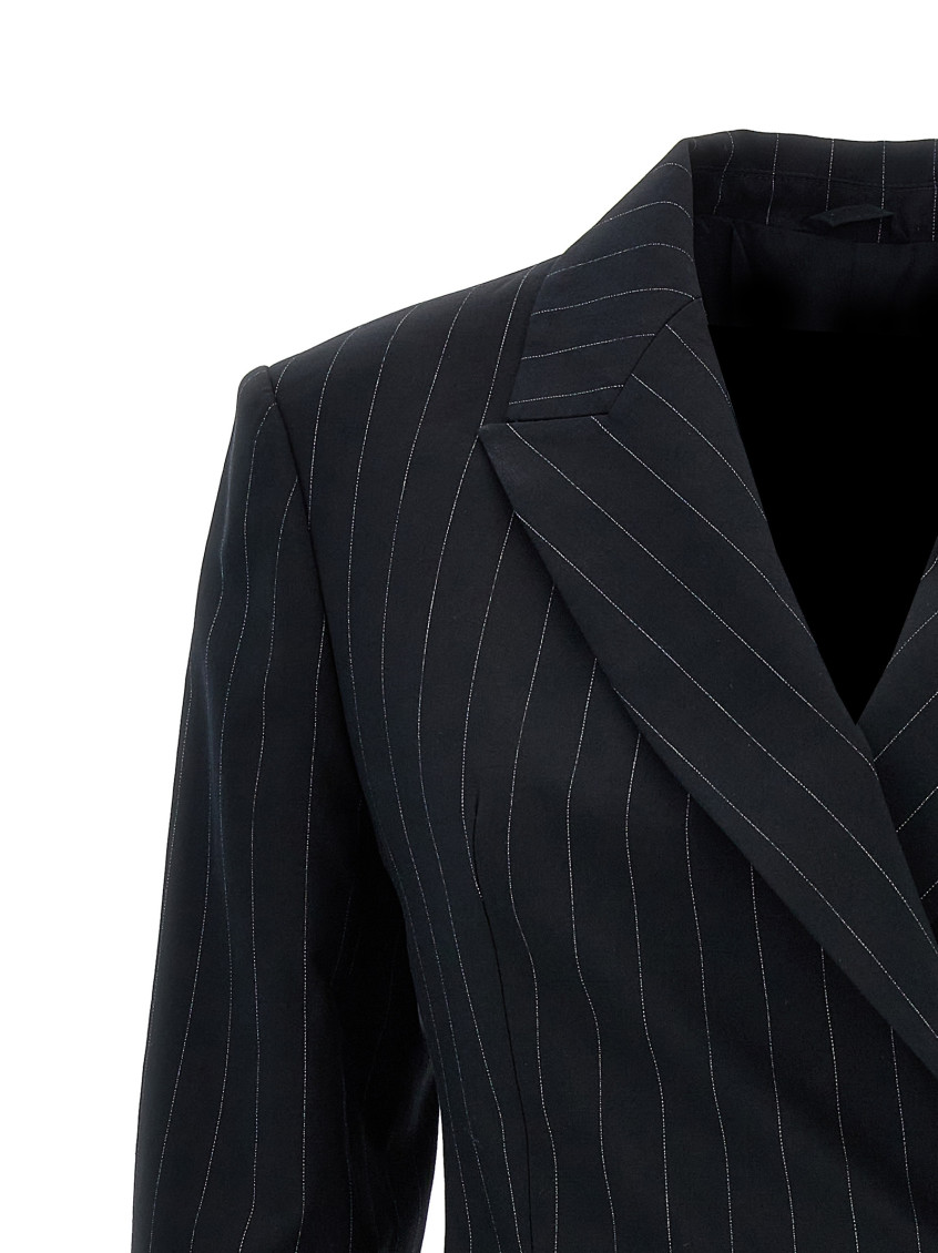 Pinstriped Double-Breasted Blazer Blazer And Suits
