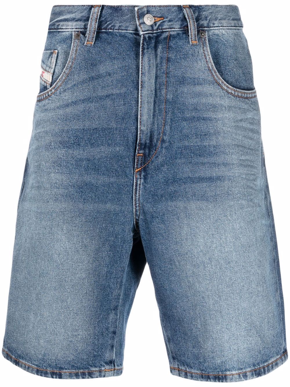 Washed denim shorts - Blue