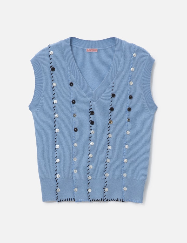 Light Blue Button Vest