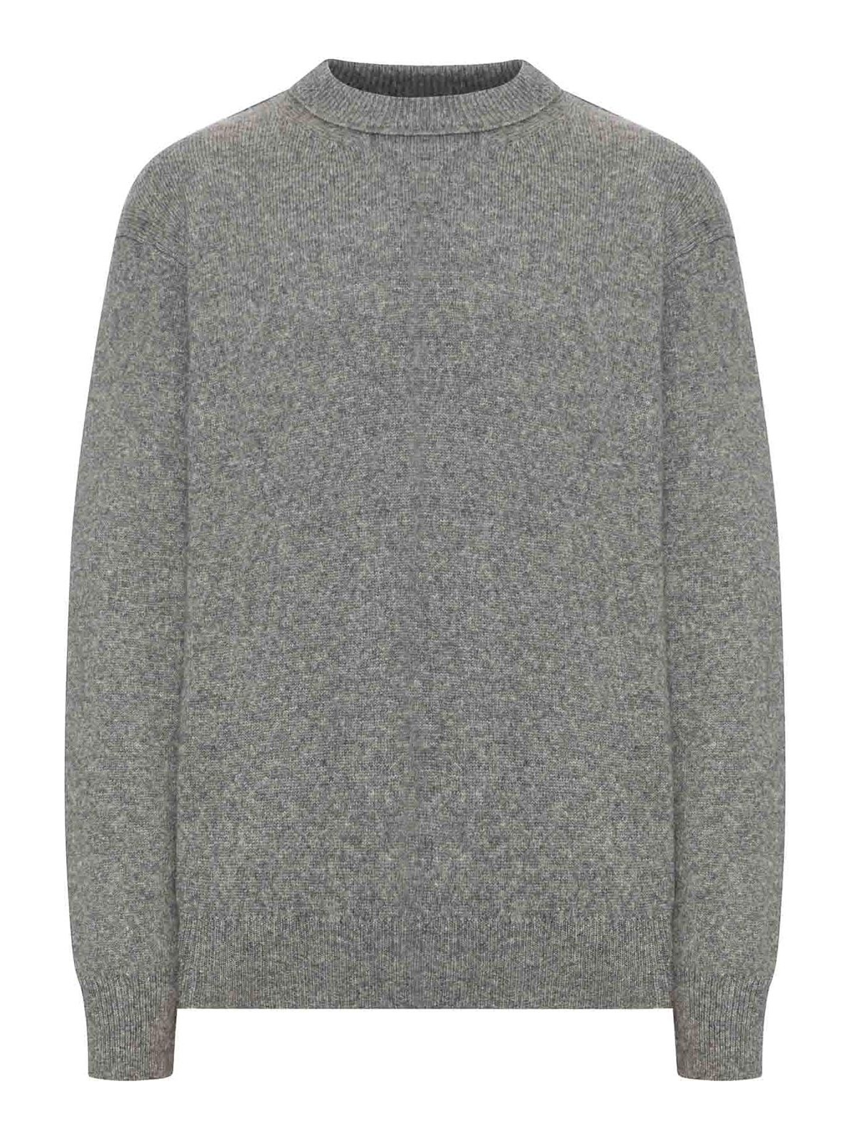 Crew Neck Sweater In Melange Effect Wool