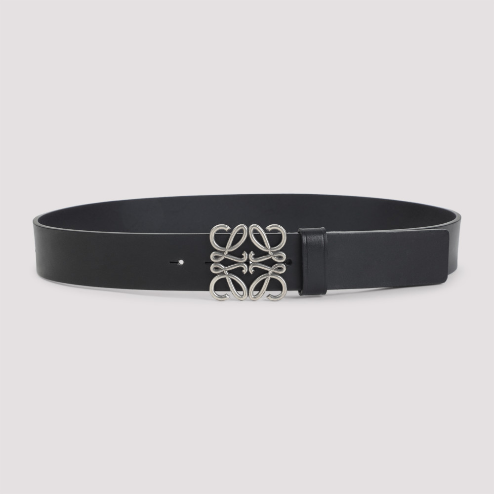 Black Vintage Palladium Chunky Anagram Belt