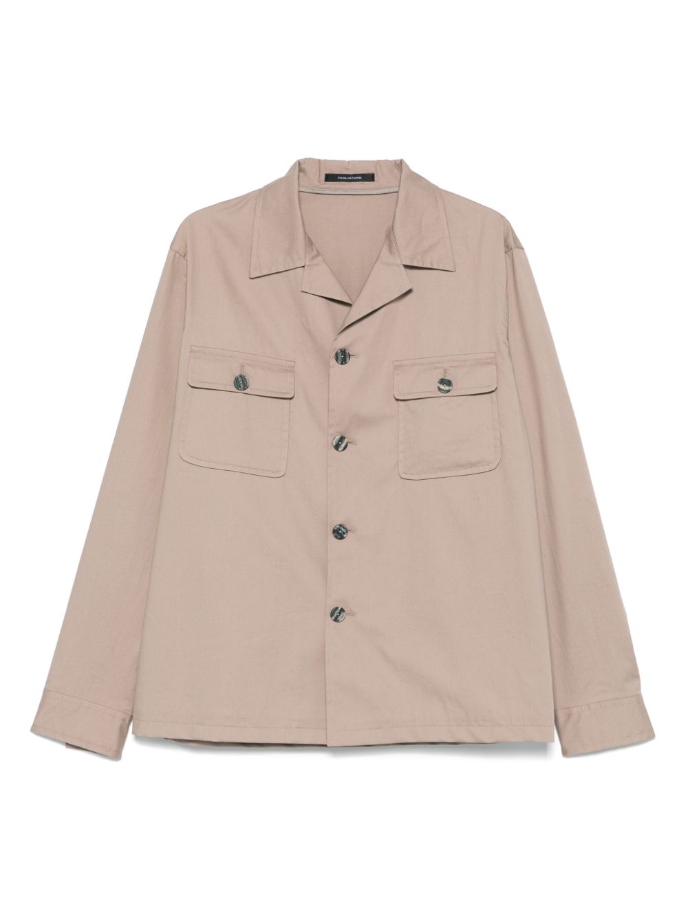 Tagliatore camp-collar shirt - Brown