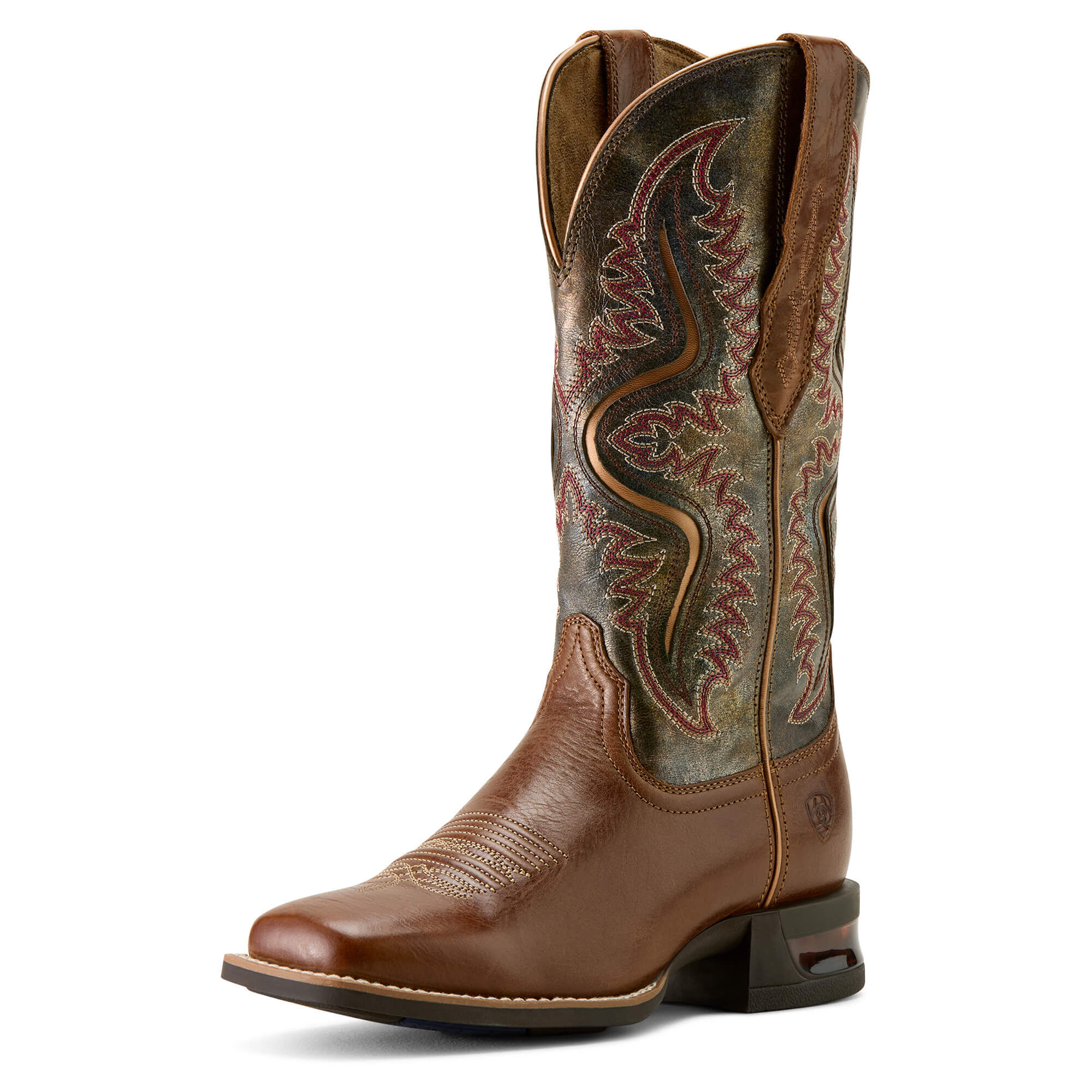 Women's Captivate Wide Square Toe Western Boots in Dark Tan Titanium, B Medium Width, Size 3, by