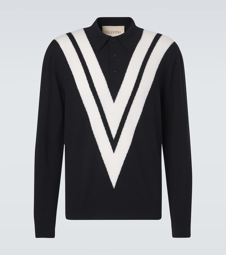 Virgin wool polo sweater