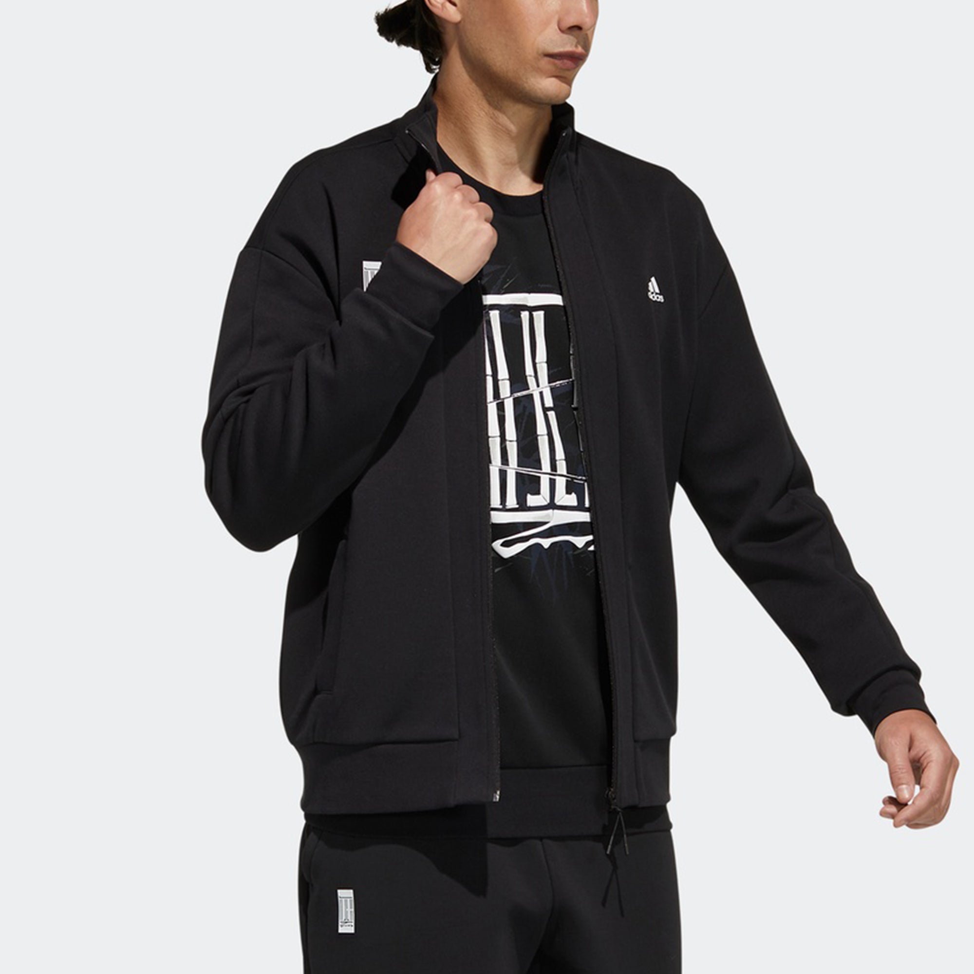 Men's Wj Kn Tracktop Martial Arts Series Sports Stylish Logo Jacket Black