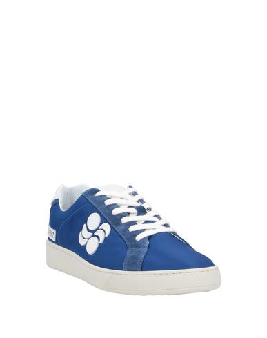 Man Sneakers Blue Size 8 Textile fibers, Calfskin