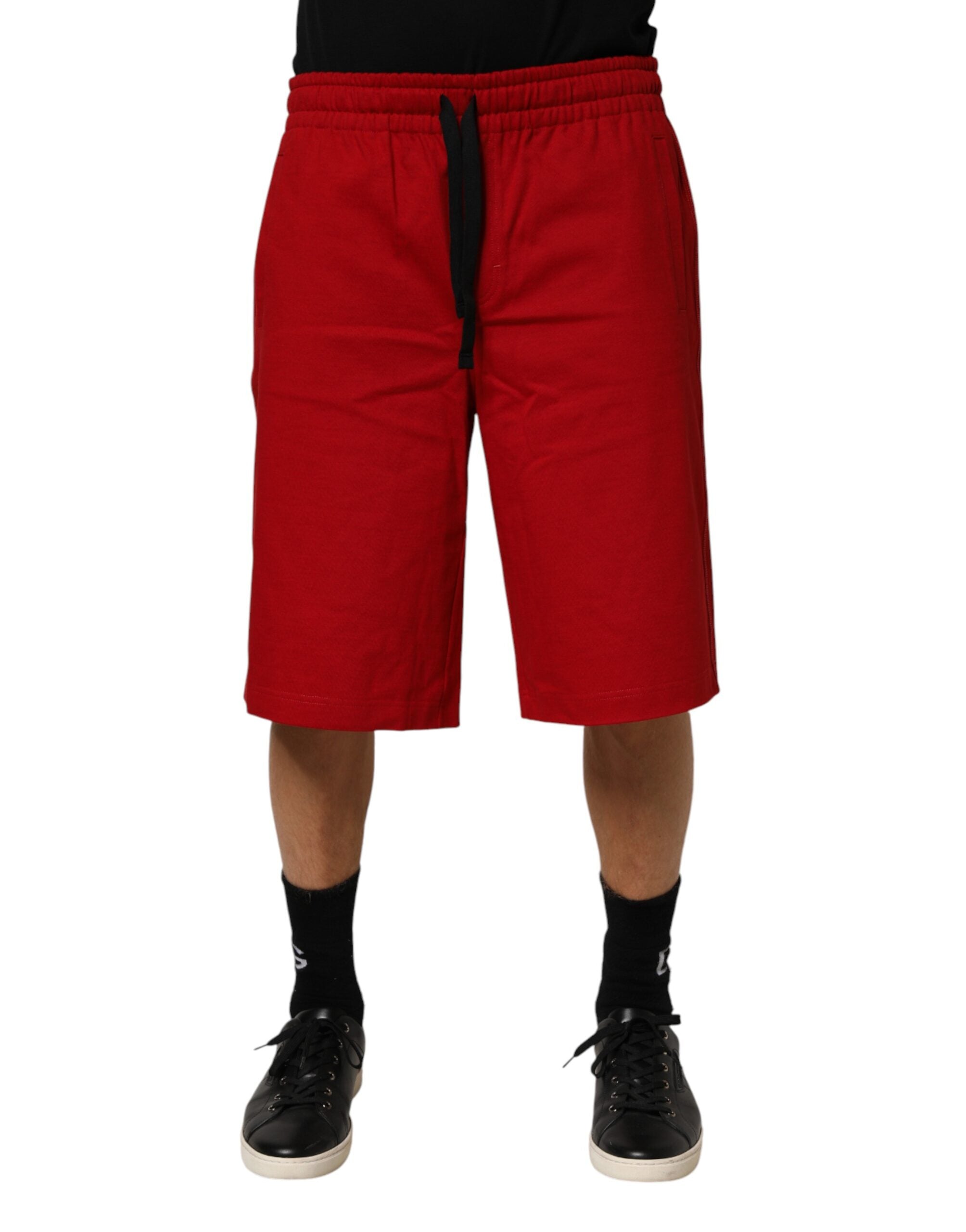 Cotton Bermuda Shorts — Red