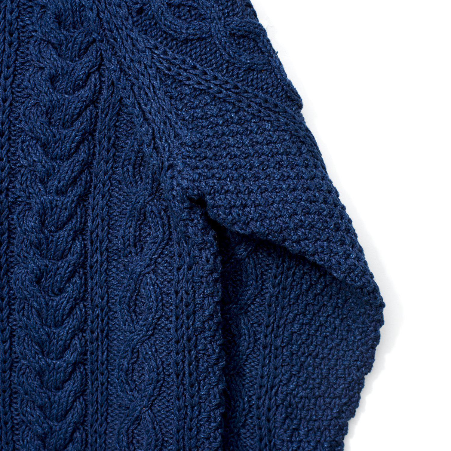 Cable Knit Crew 1A Indigo