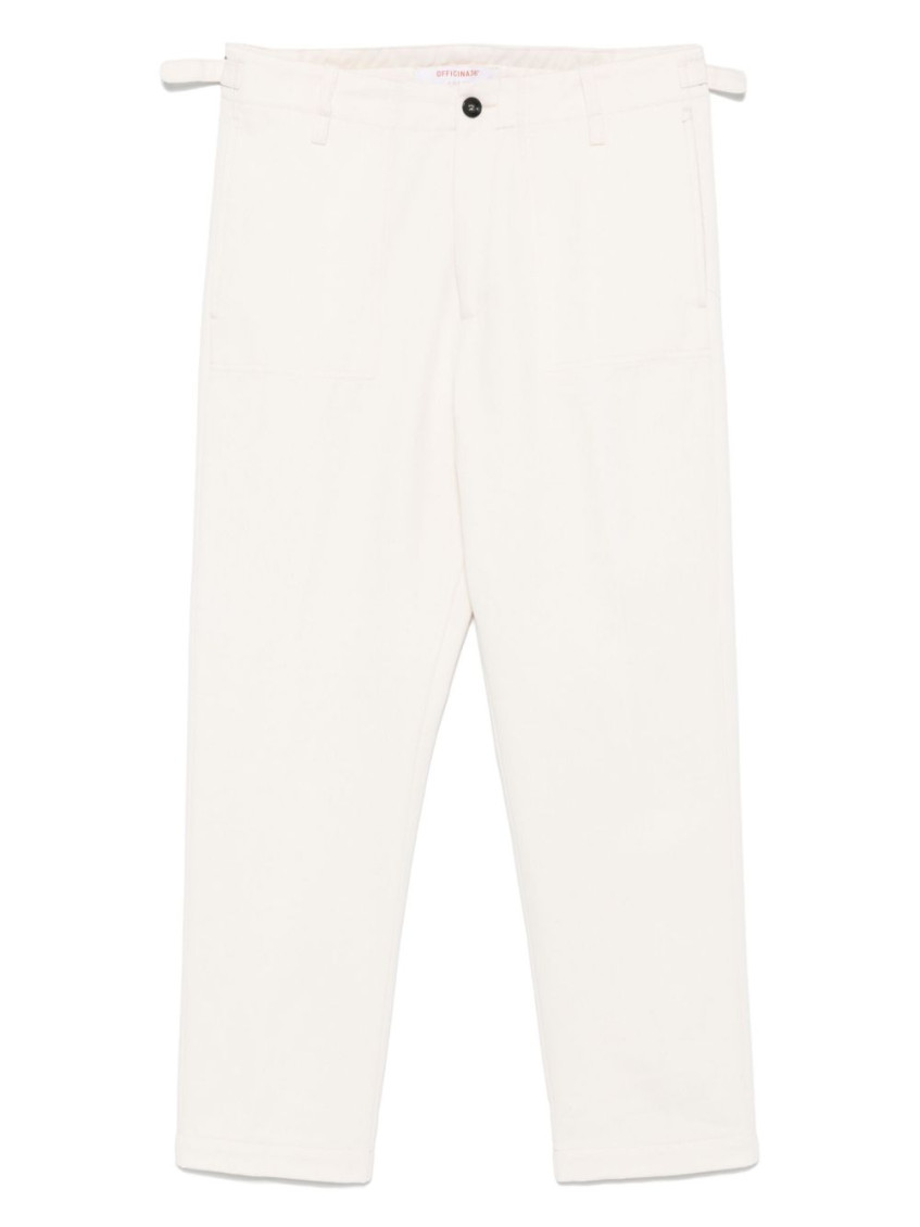 Off White Tapered Leg Pants