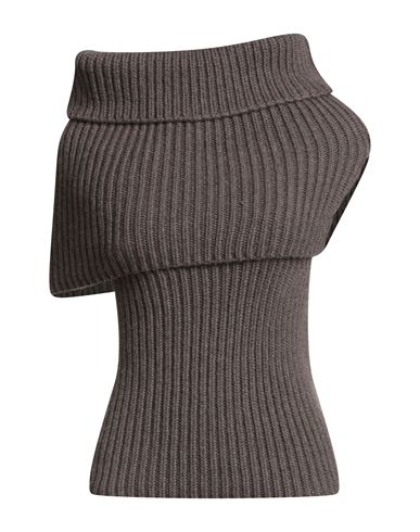 Woman Turtleneck Taupe Size S Cashmere