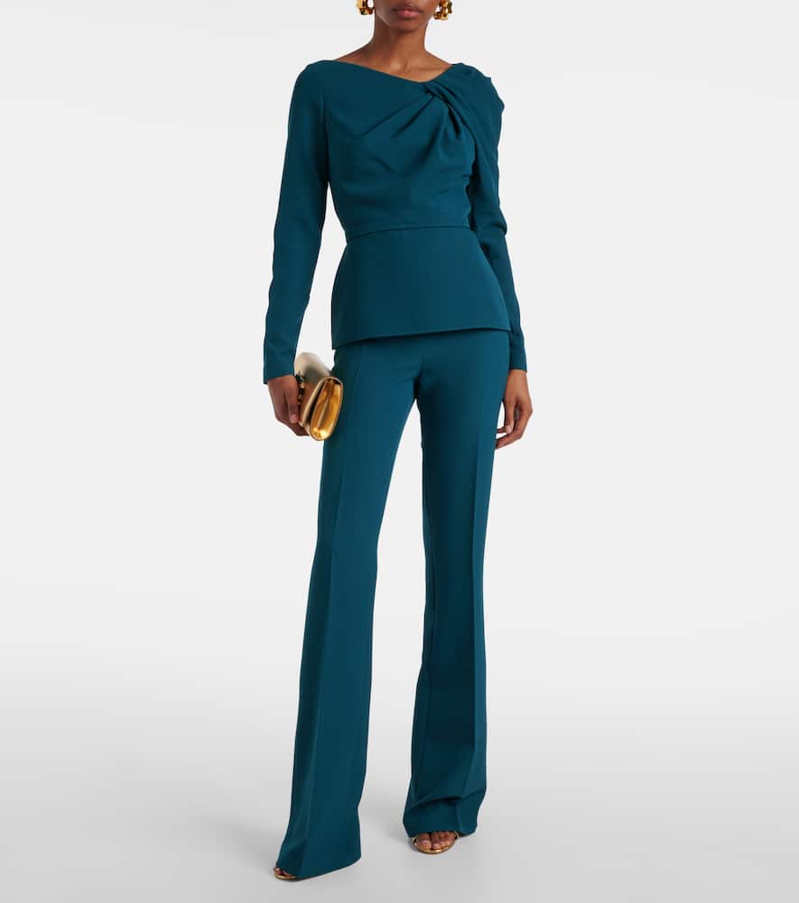 Alexa high-rise crêpe flared pants