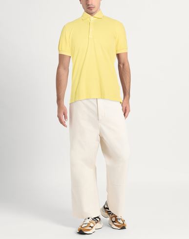 Man Polo shirt Yellow Size 3XL Cotton