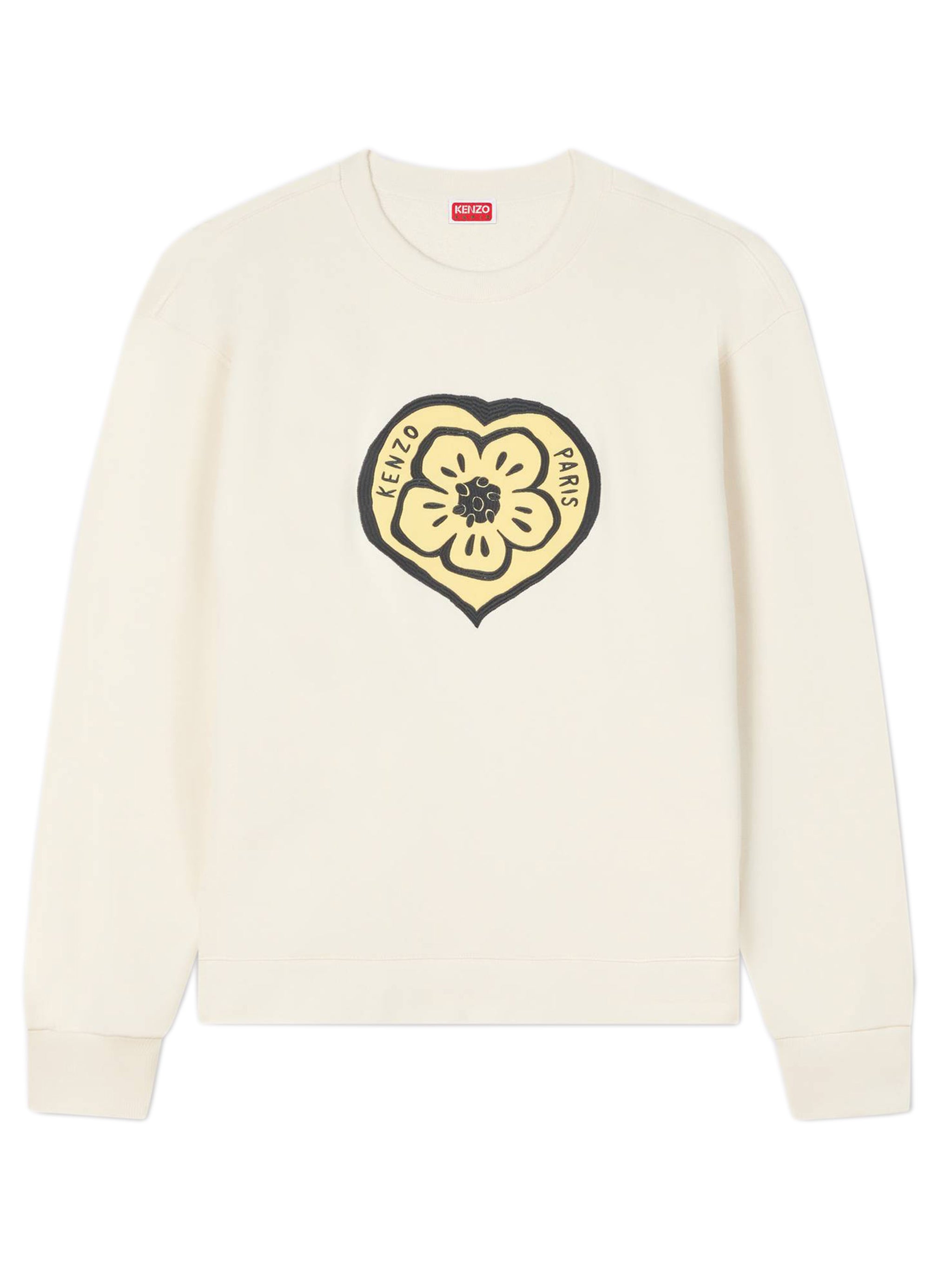 Boke Heart Lightweight Cotton Sweatshirt with Embroidered Satin Patch