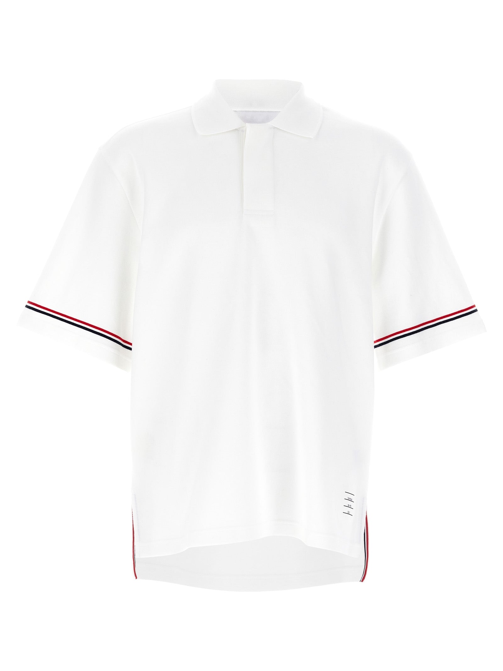 RWB-Striped Cotton Polo Shirt — White