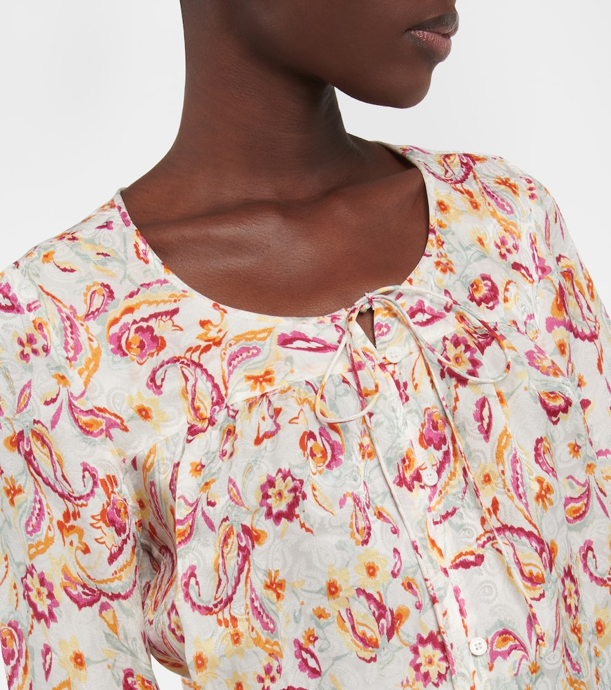 Prian printed silk-blend blouse