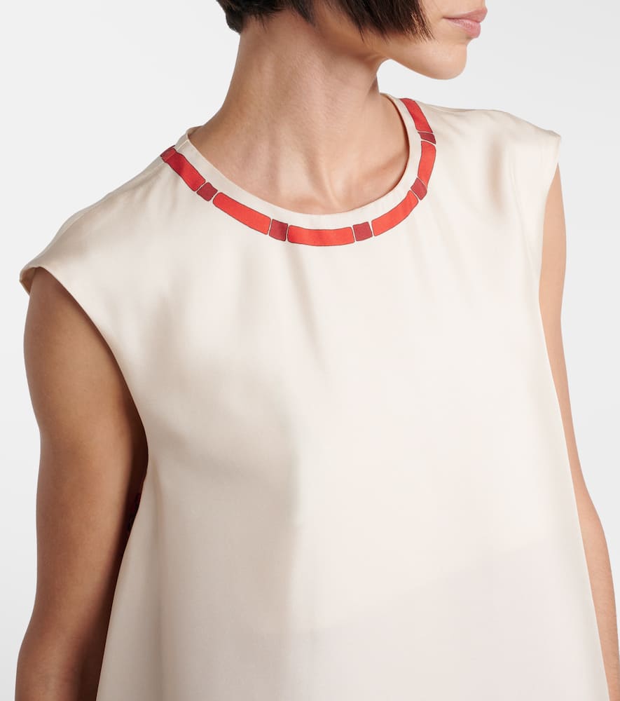 San Carlo printed silk twill top