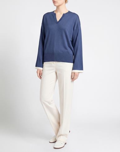 Woman Sweater Slate blue Size 6 Silk, Cashmere