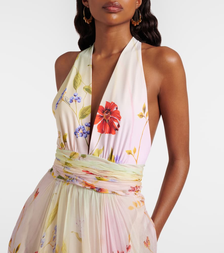 Floral silk gown