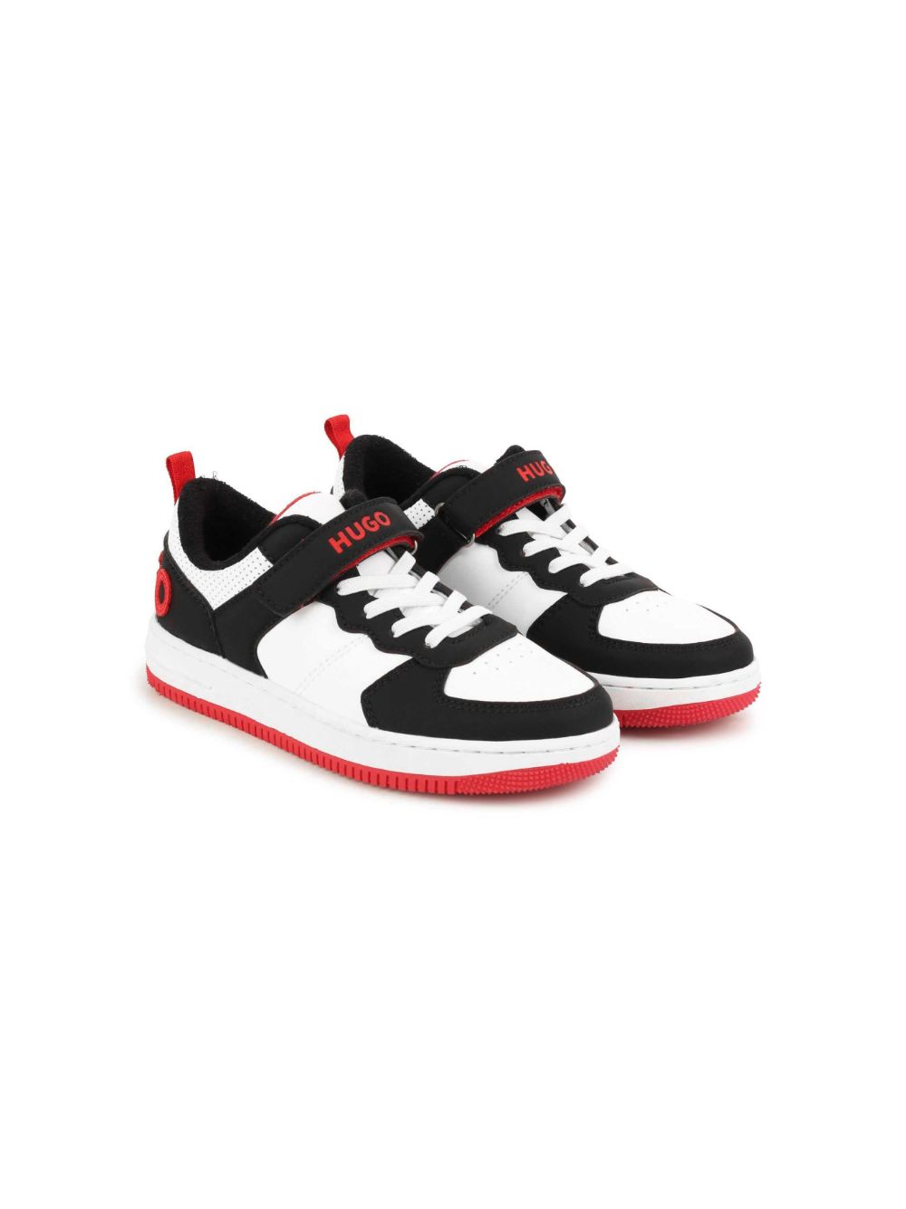 Logo-patch lace-up sneakers - White