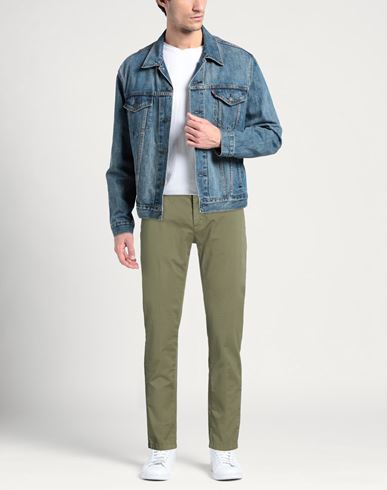 Man Pants Military green Size 28 Cotton, Elastane