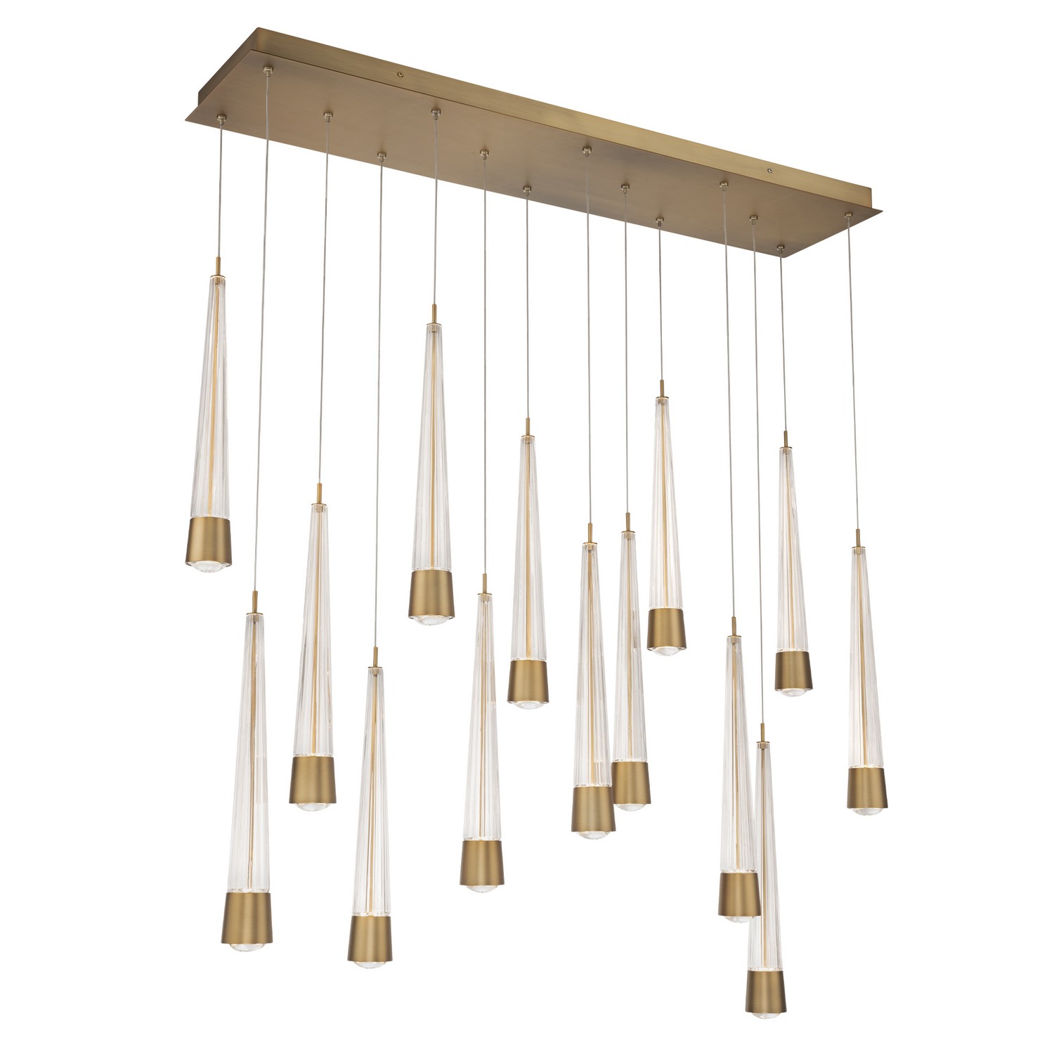 Aged Brass LED Chandelier from the Quill Collection