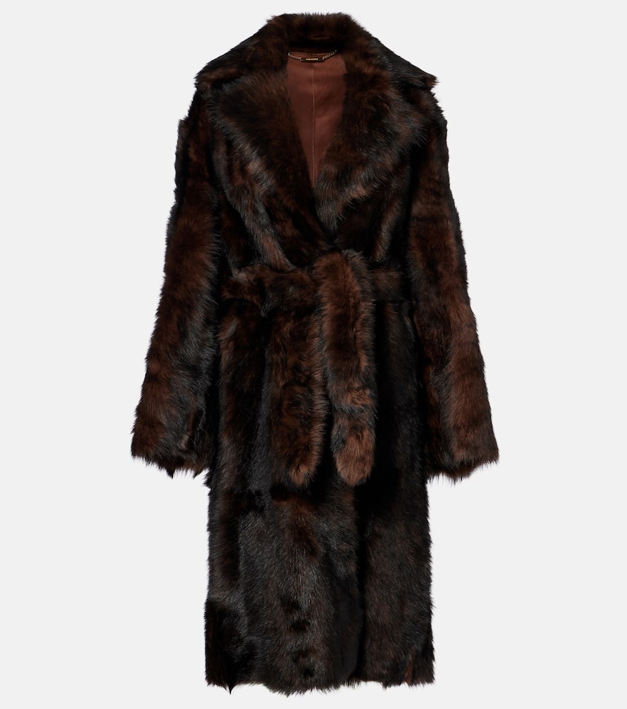 Uma shearling wrap coat