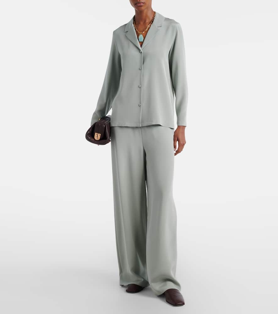 Maga silk-blend satin wide-leg pants