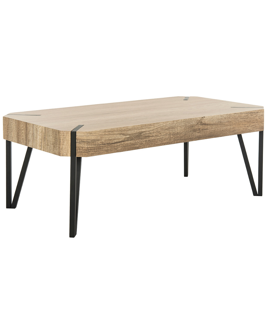 Liann Rustic Midcentury Wood Top Coffee Table