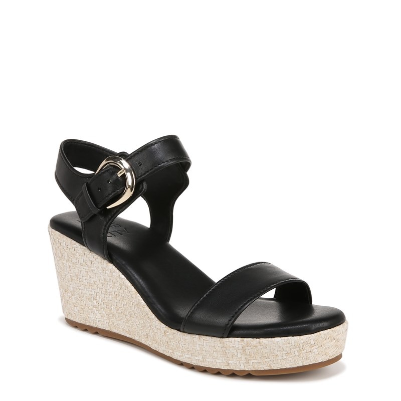 Women's Stella Wedge Sandals (Black Leather)
