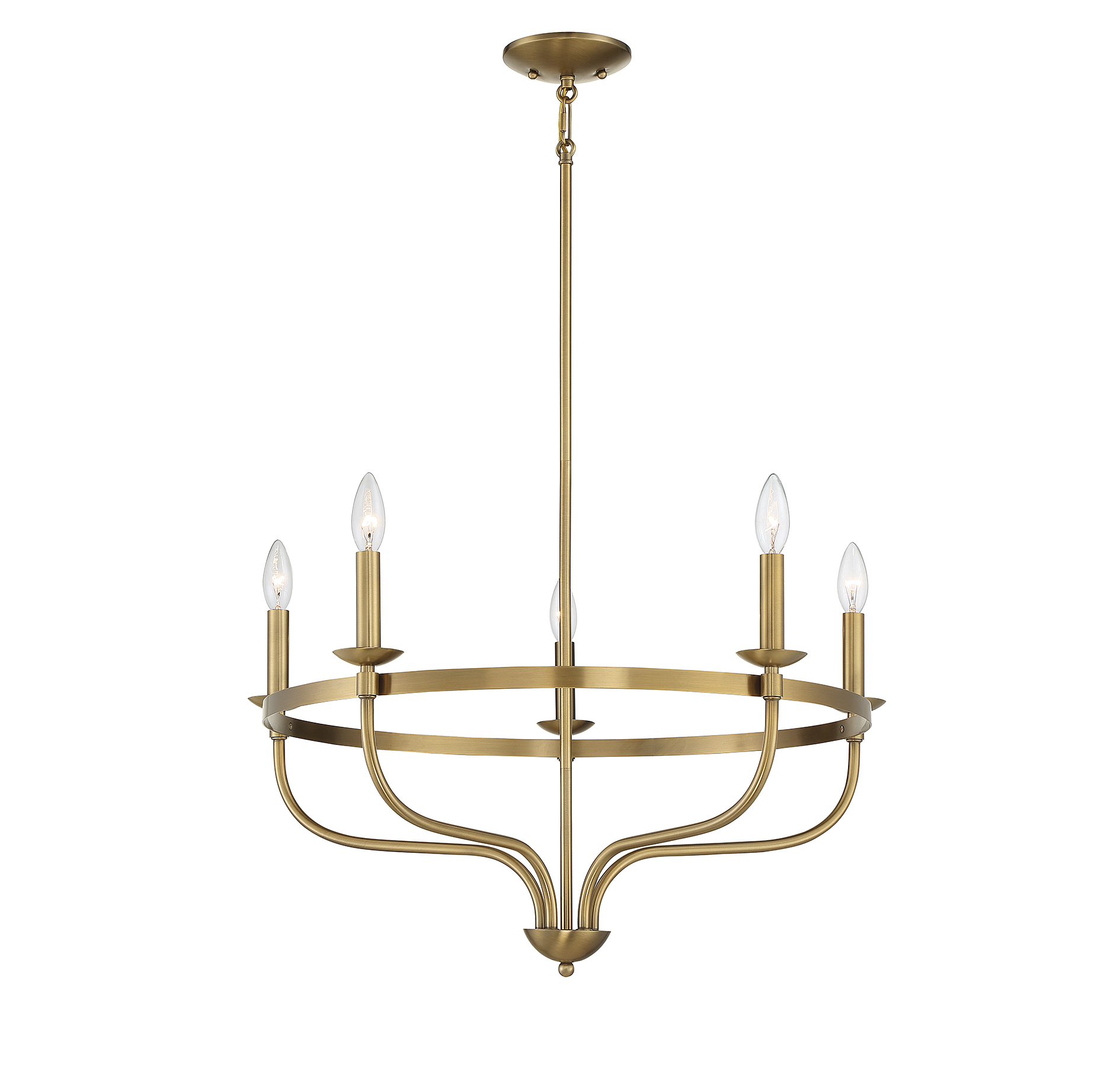 Trade Winds Lighting 5-Light Chandelier In Natural Brass - TW30092-NB