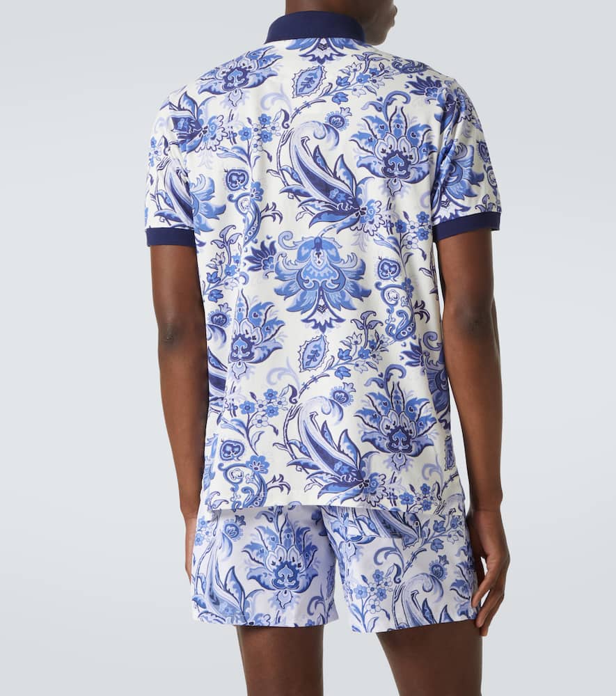 Printed cotton polo shirt