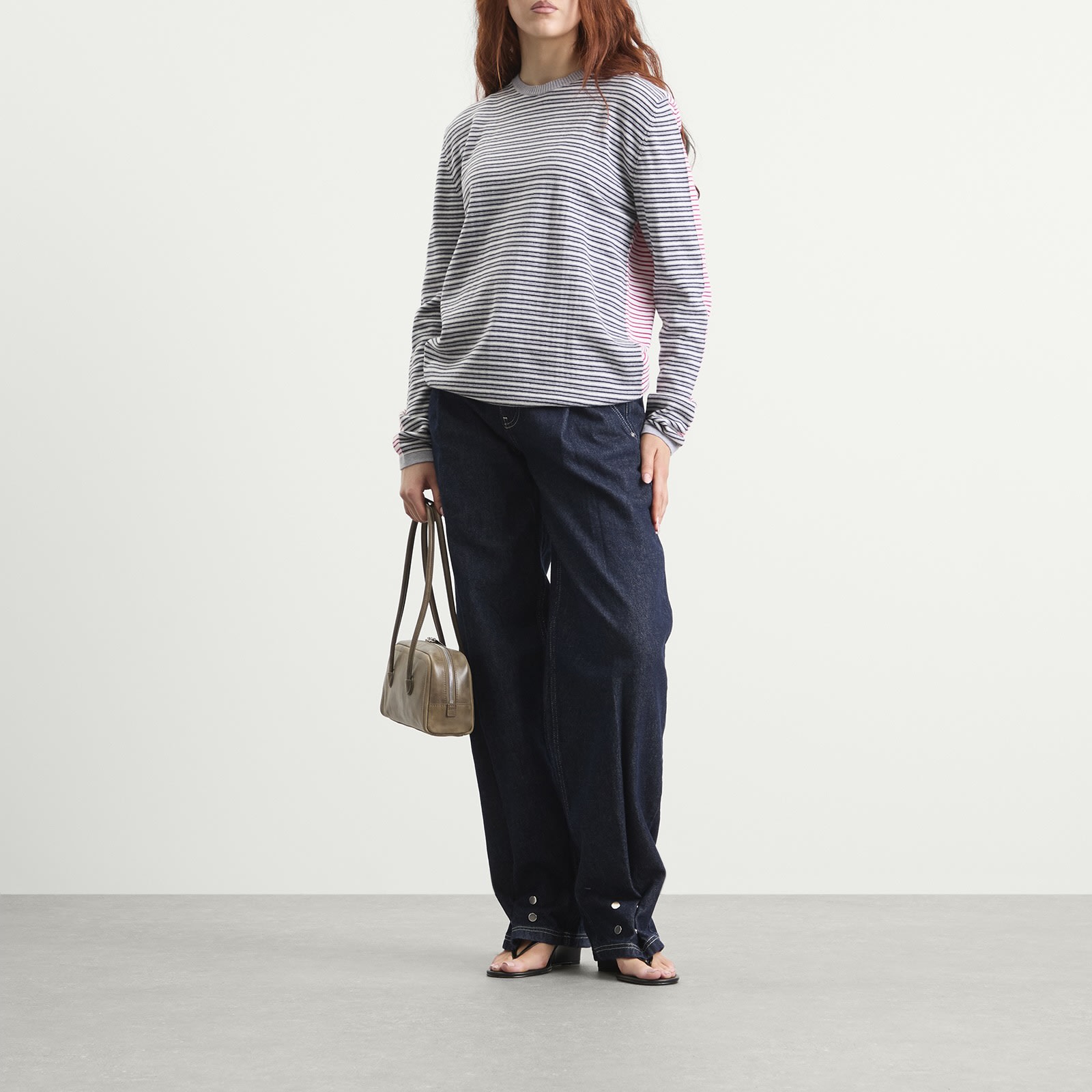Women's Pablo Stripes Jumper Grey/Pink